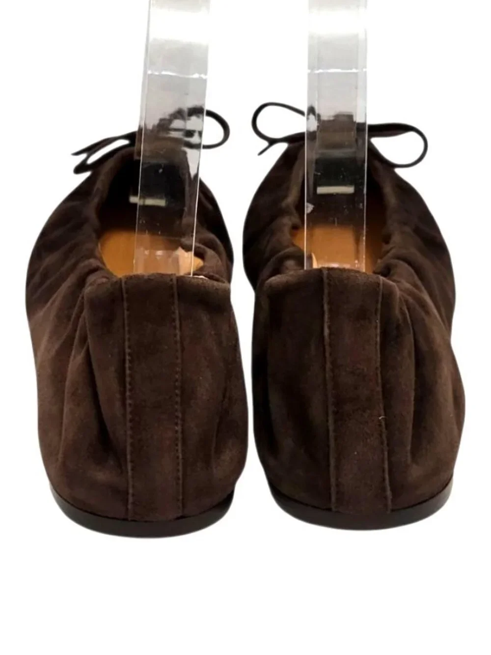 Polo Ralph Lauren Chocolate Suede Ballet Flats Pony Logo with Bow